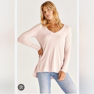 Z Supply Brushed Knit Ribbed Long Sleeve Tee